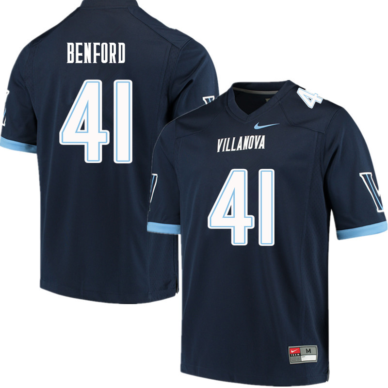 Men #41 Christian Benford Villanova Wildcats College Football Jerseys Sale-Navy